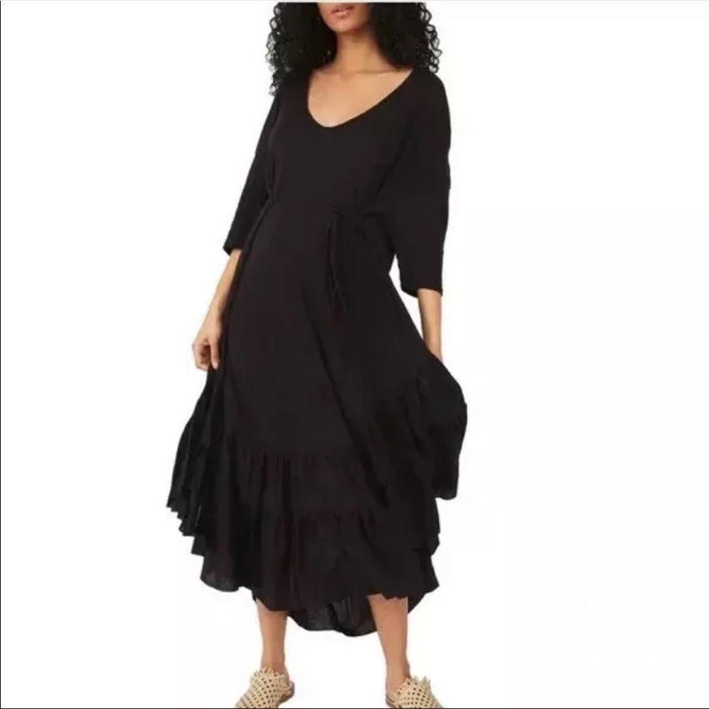 NWOT Free People Beach Sunseeker Dress in Black Size Small Z17-51